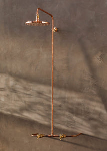 Copper Wall Mount Shower <BR>Hot + Cold